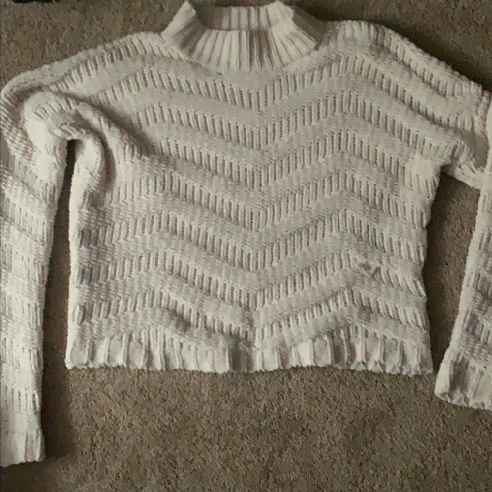 XL white knit mock turtleneck sweater